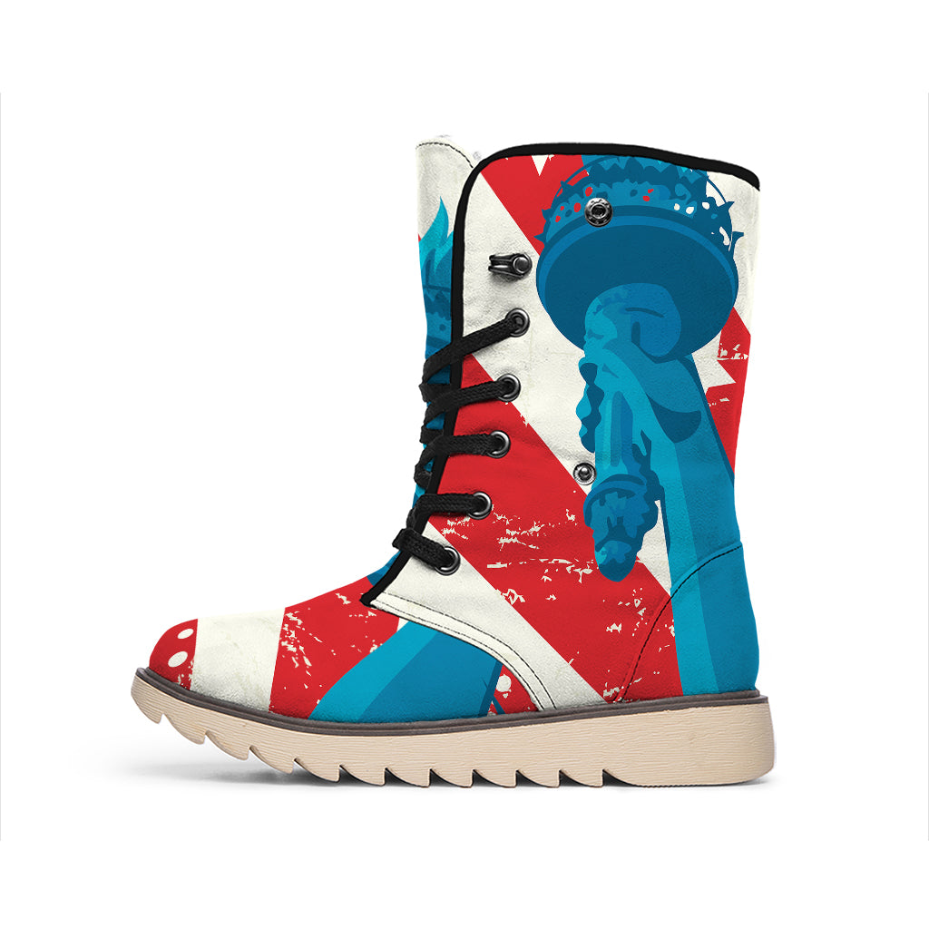 American Statue of Liberty Print Winter Boots