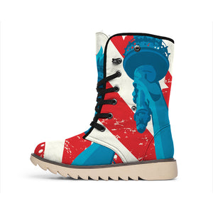 American Statue of Liberty Print Winter Boots