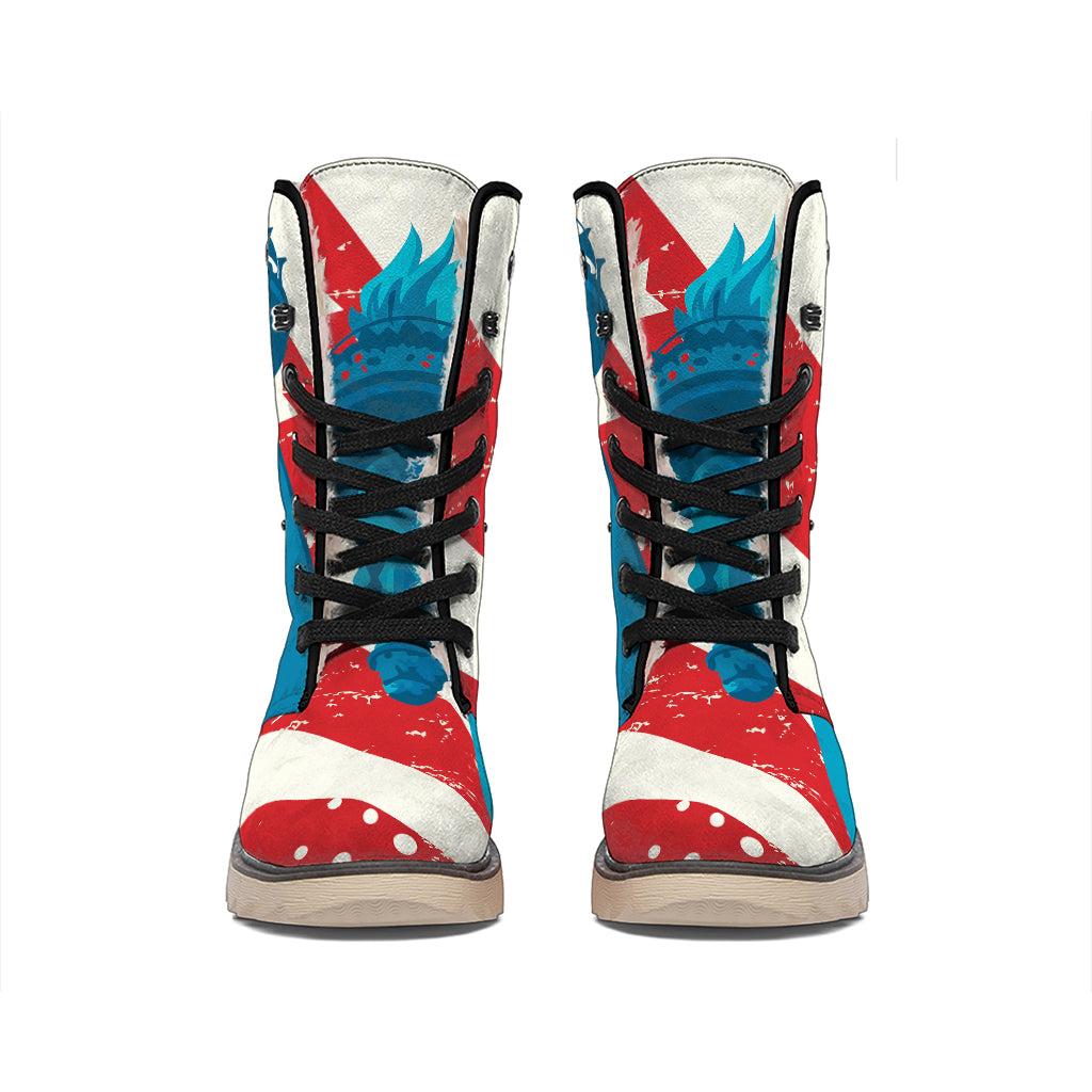 American Statue of Liberty Print Winter Boots