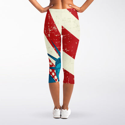 American Statue of Liberty Print Women's Capri Leggings