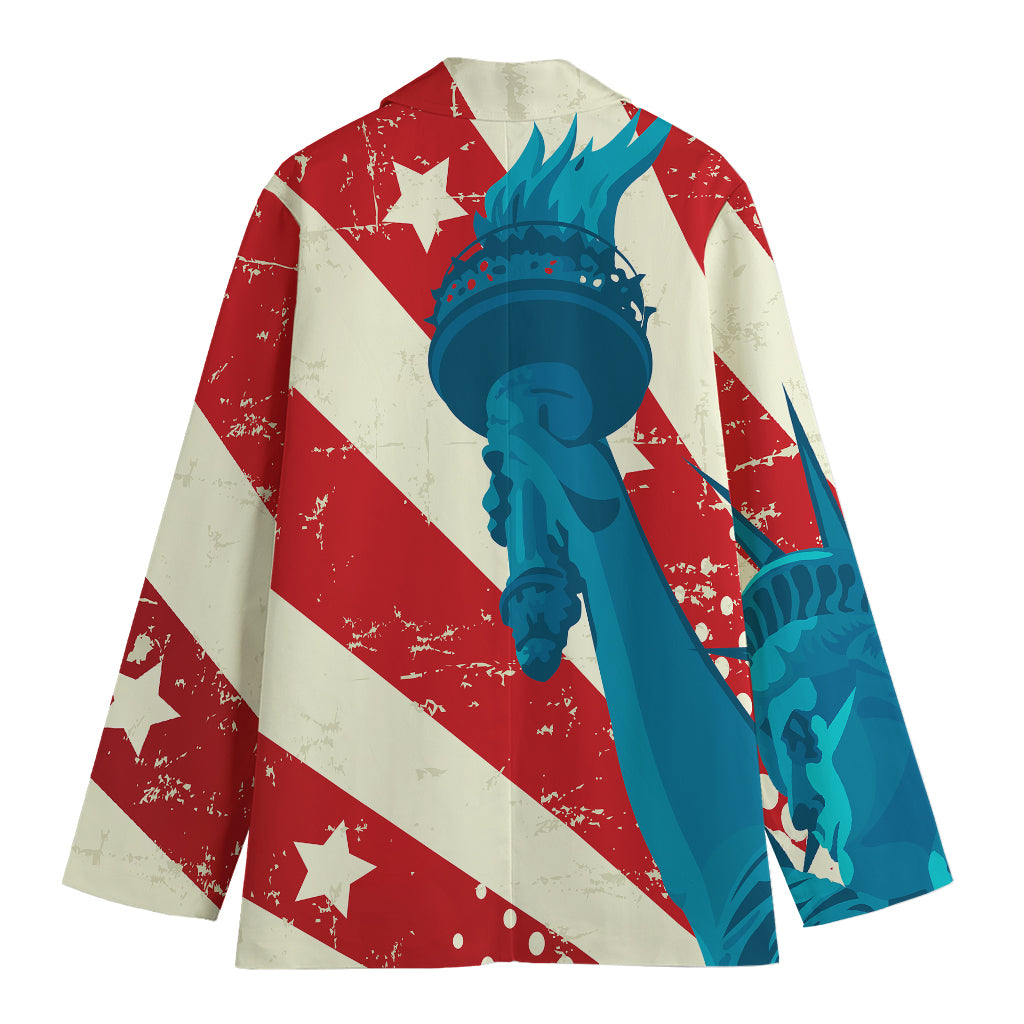 American Statue of Liberty Print Women's Cotton Blazer