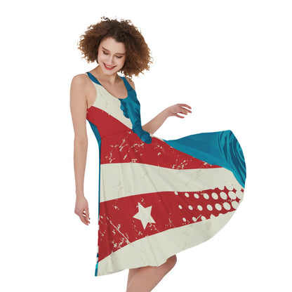 American Statue of Liberty Print Women's Sleeveless Dress