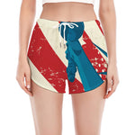 American Statue of Liberty Print Women's Split Running Shorts