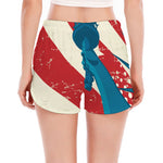 American Statue of Liberty Print Women's Split Running Shorts