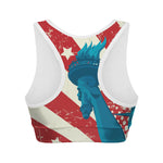 American Statue of Liberty Print Women's Sports Bra