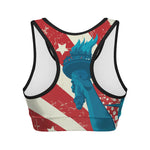 American Statue of Liberty Print Women's Sports Bra