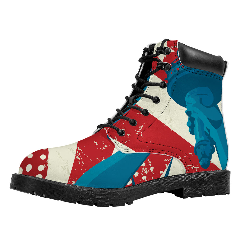 American Statue of Liberty Print Work Boots