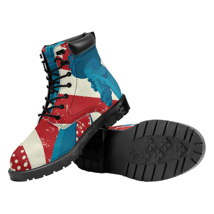 American Statue of Liberty Print Work Boots