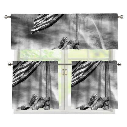 American War Memorial Print 3 Piece Kitchen Curtains