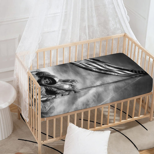 American War Memorial Print Baby Crib Sheet