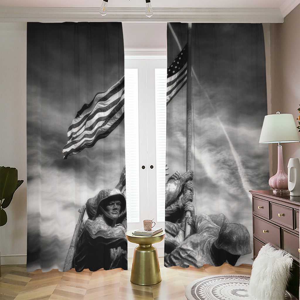 American War Memorial Print Blackout Pencil Pleat Curtains