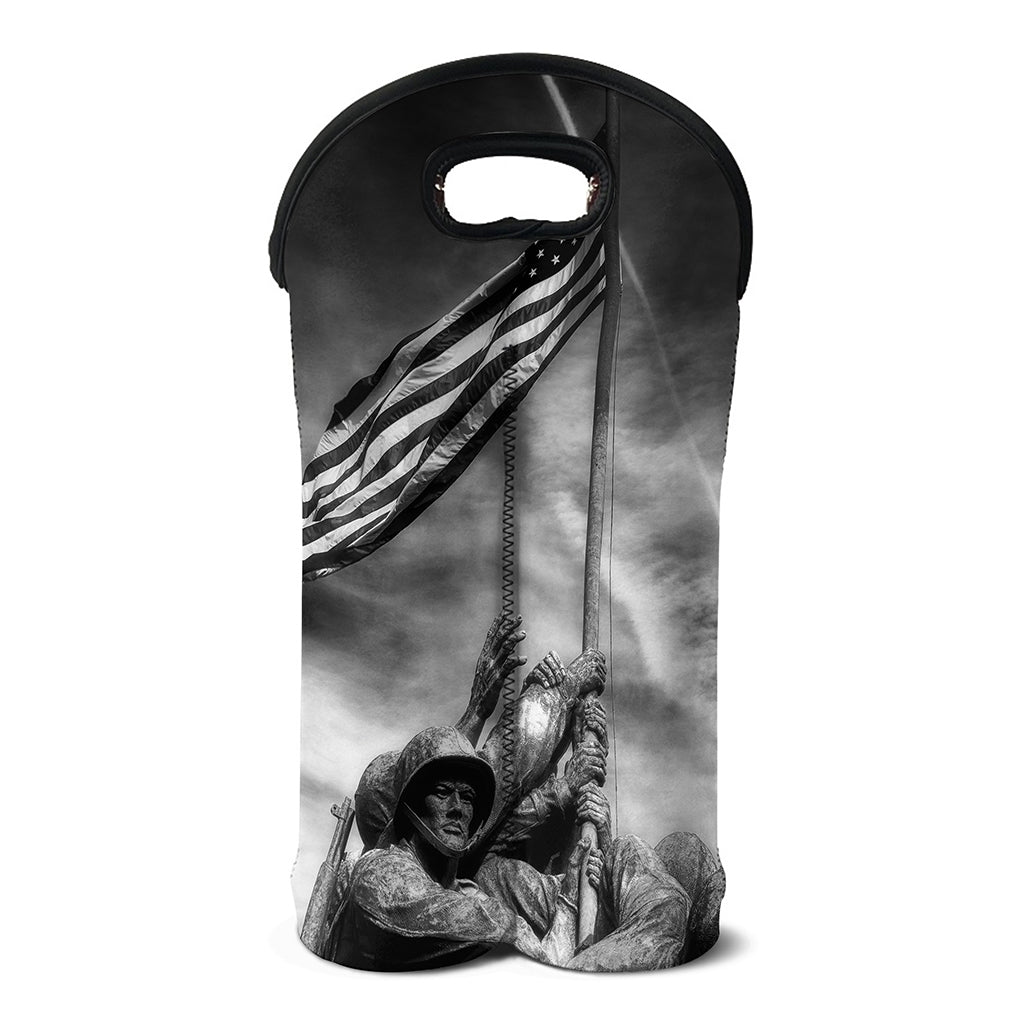 American War Memorial Print Double Neoprene Wine Tote