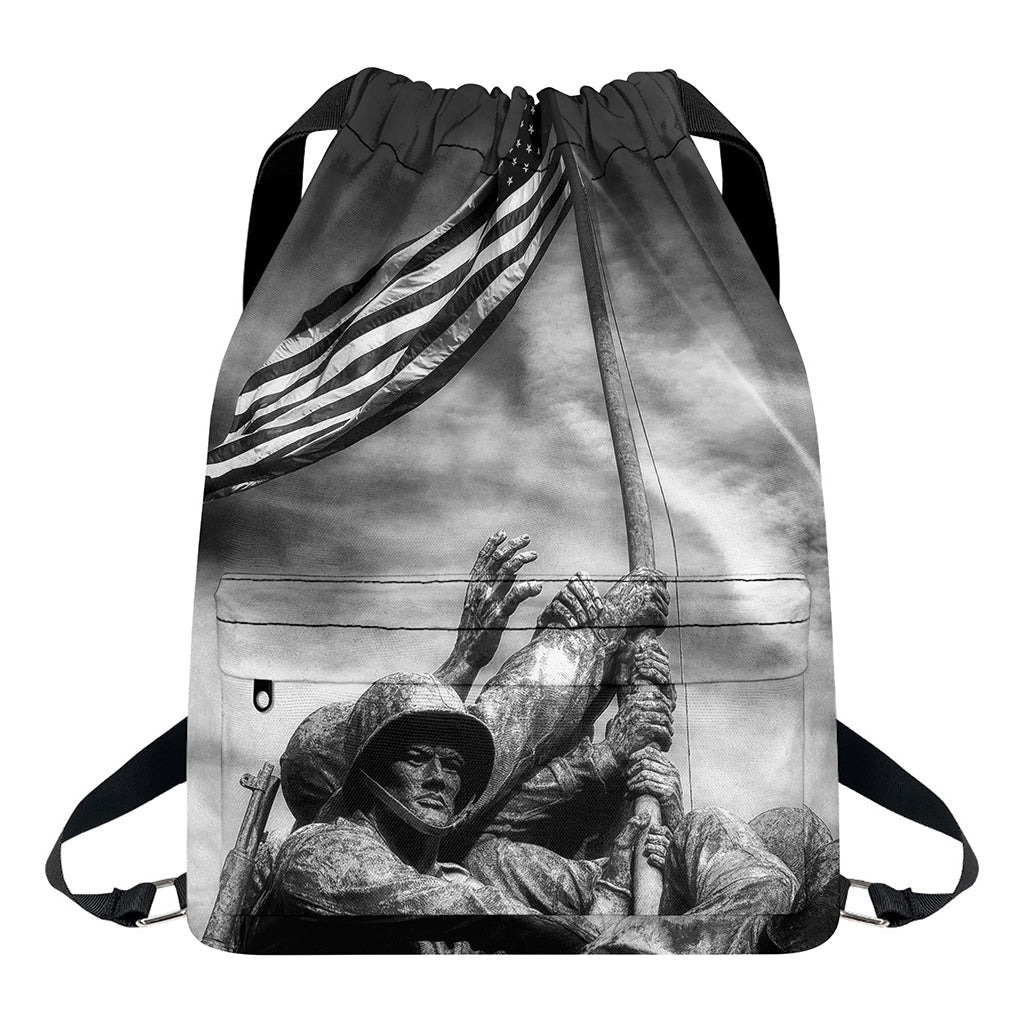 American War Memorial Print Drawstring Backpack