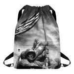 American War Memorial Print Drawstring Backpack