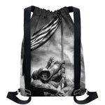 American War Memorial Print Drawstring Backpack