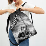 American War Memorial Print Drawstring Backpack