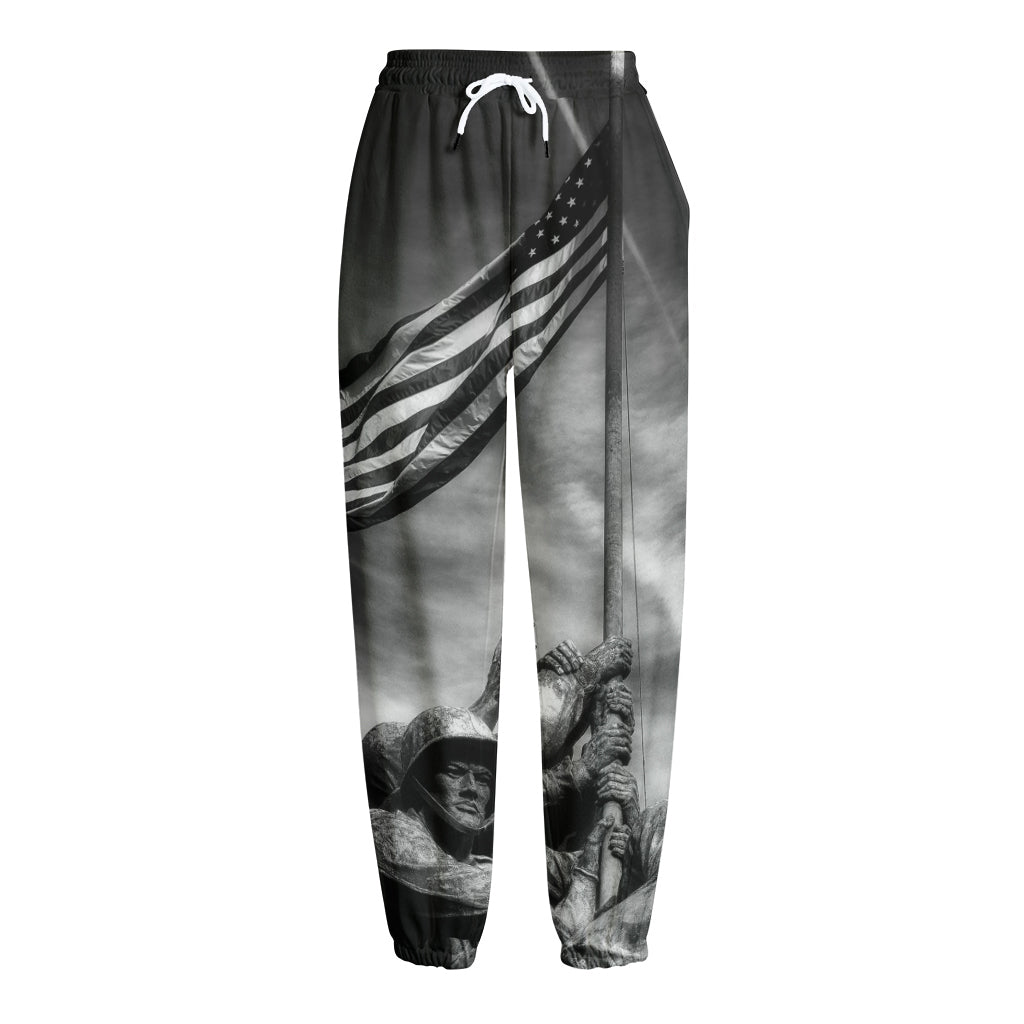 American War Memorial Print Fleece Lined Knit Pants
