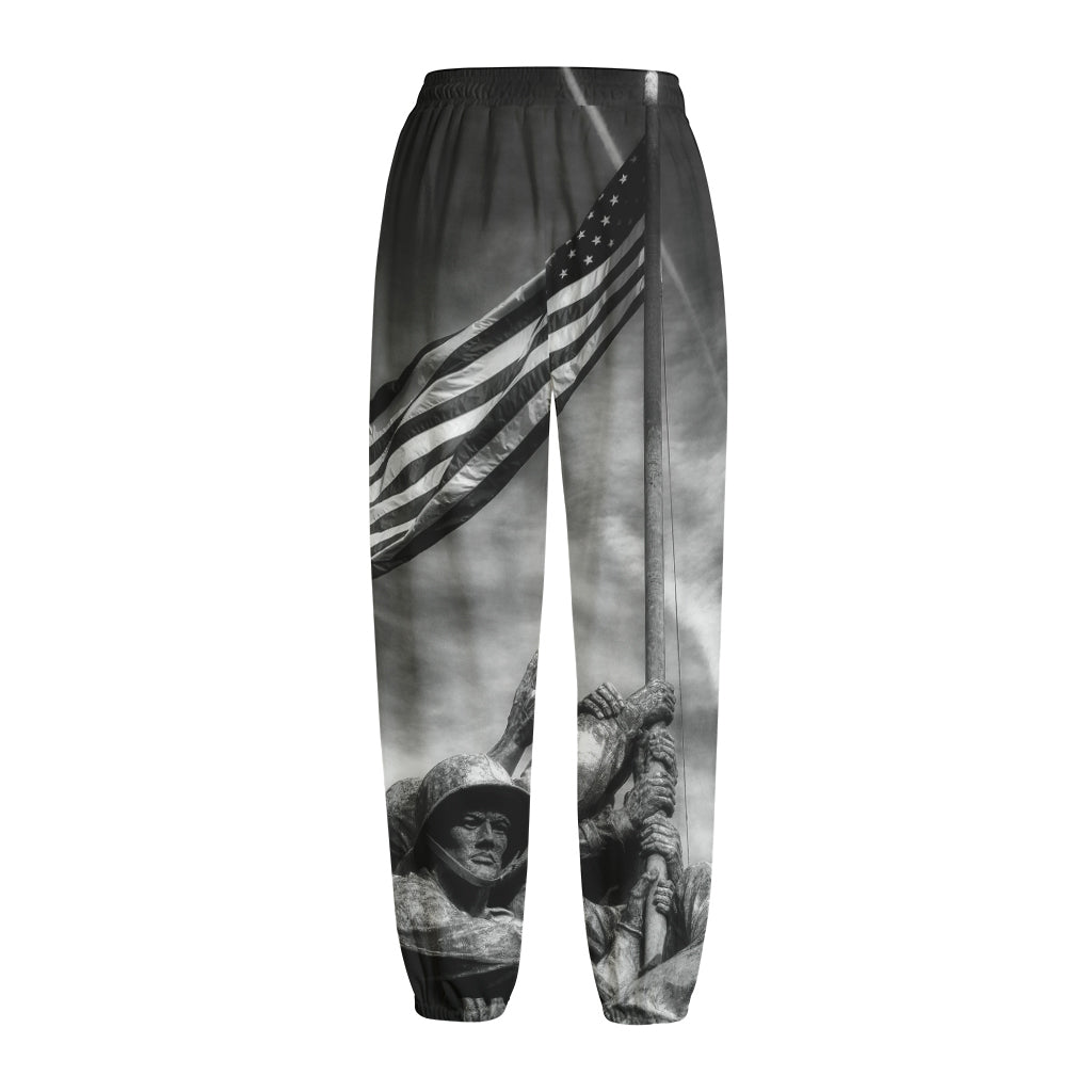 American War Memorial Print Fleece Lined Knit Pants