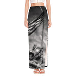 American War Memorial Print High Slit Maxi Skirt