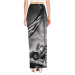 American War Memorial Print High Slit Maxi Skirt