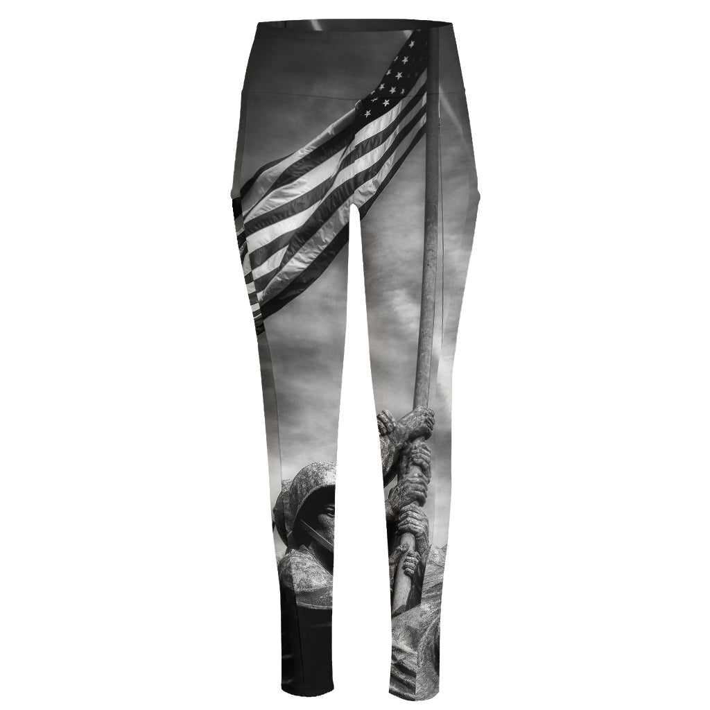 American War Memorial Print High-Waisted Pocket Leggings
