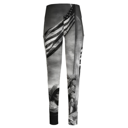 American War Memorial Print High-Waisted Pocket Leggings