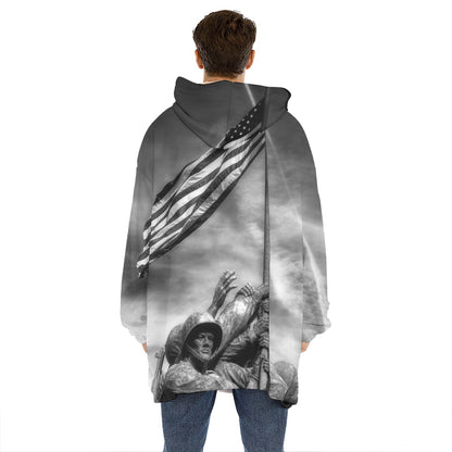 American War Memorial Print Hoodie Blanket