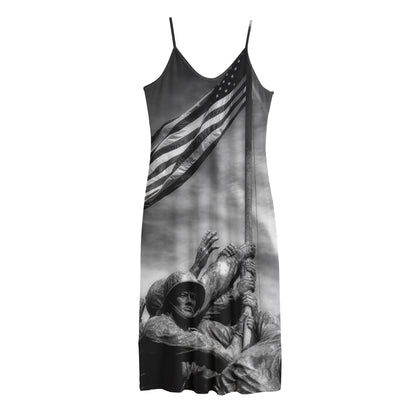 American War Memorial Print Jersey Midi Cami Dress