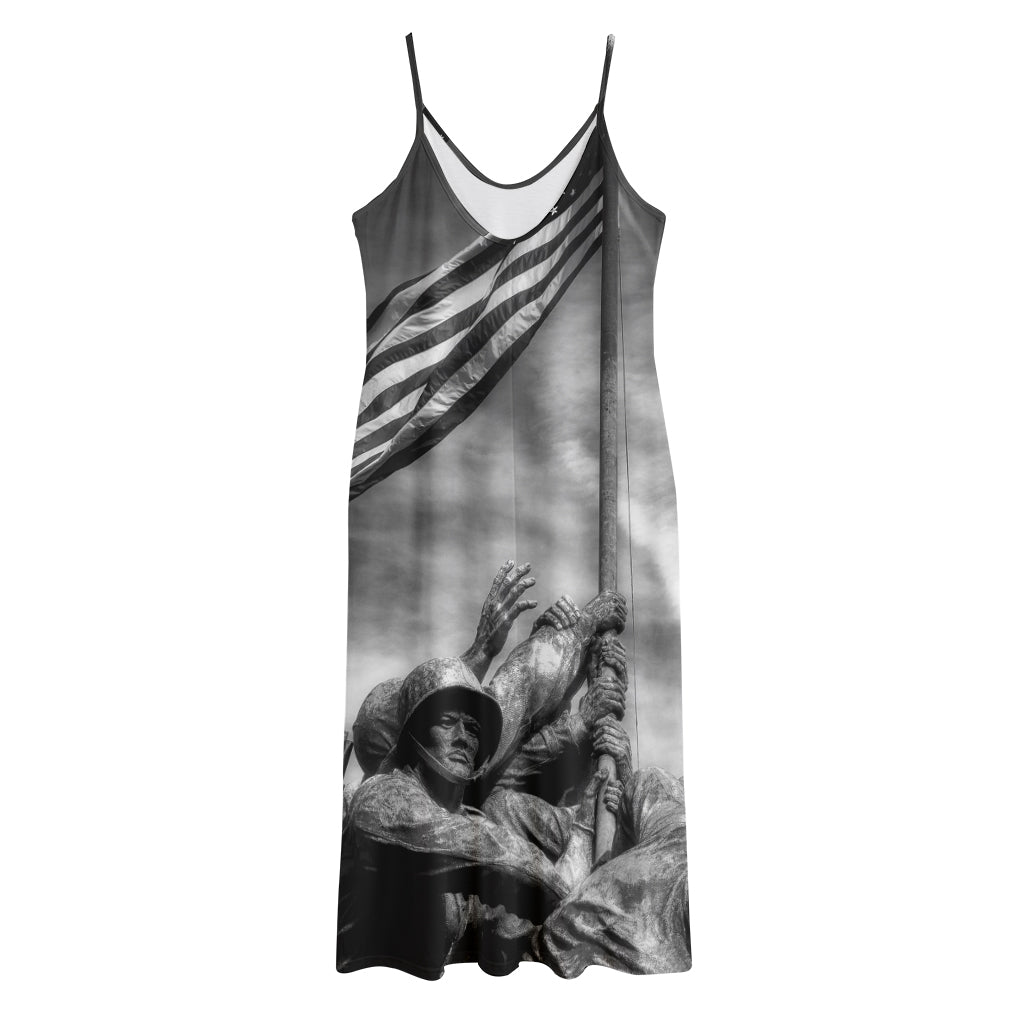 American War Memorial Print Jersey Midi Cami Dress