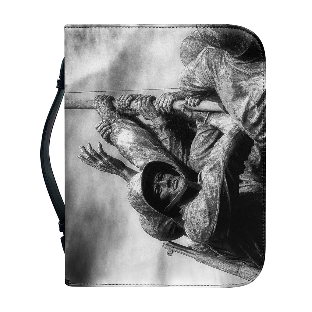 American War Memorial Print Leather Bible Cover
