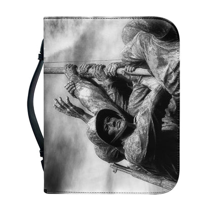 American War Memorial Print Leather Bible Cover