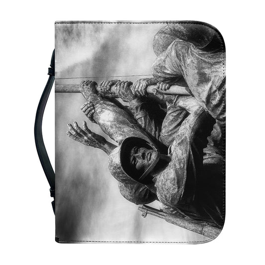 American War Memorial Print Leather Bible Cover
