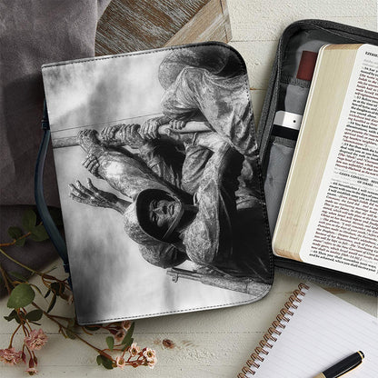 American War Memorial Print Leather Bible Cover