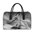 American War Memorial Print Leather Duffel Bag