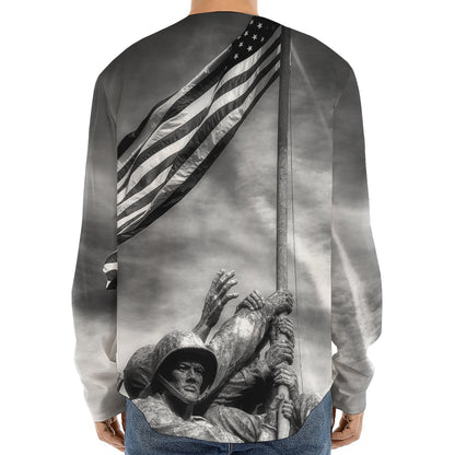 American War Memorial Print Long Sleeve Baseball Jersey