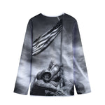 American War Memorial Print Long Sleeve Short Coat