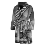 American War Memorial Print Men's Bathrobe
