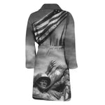 American War Memorial Print Men's Bathrobe