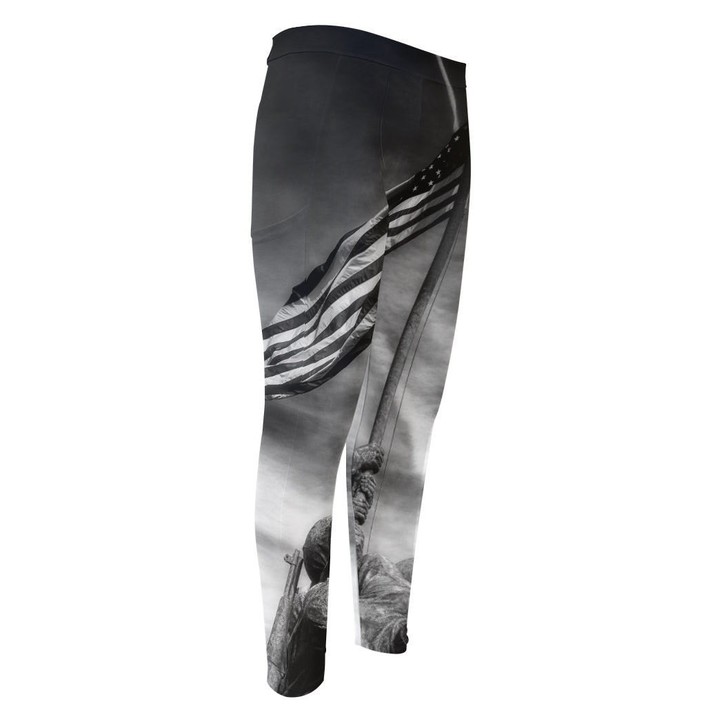 American War Memorial Print Men's Compression Pants