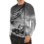 American War Memorial Print Men's Long Sleeve Rash Guard