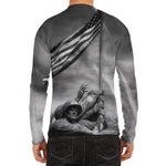 American War Memorial Print Men's Long Sleeve Rash Guard