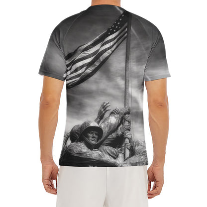 American War Memorial Print Men's Short Sleeve Rash Guard