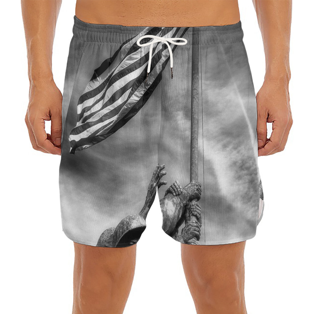 American War Memorial Print Men's Split Running Shorts