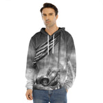 American War Memorial Print Men's Velvet Pullover Hoodie