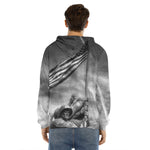 American War Memorial Print Men's Velvet Pullover Hoodie