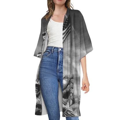 American War Memorial Print Open Front Beach Cover Up