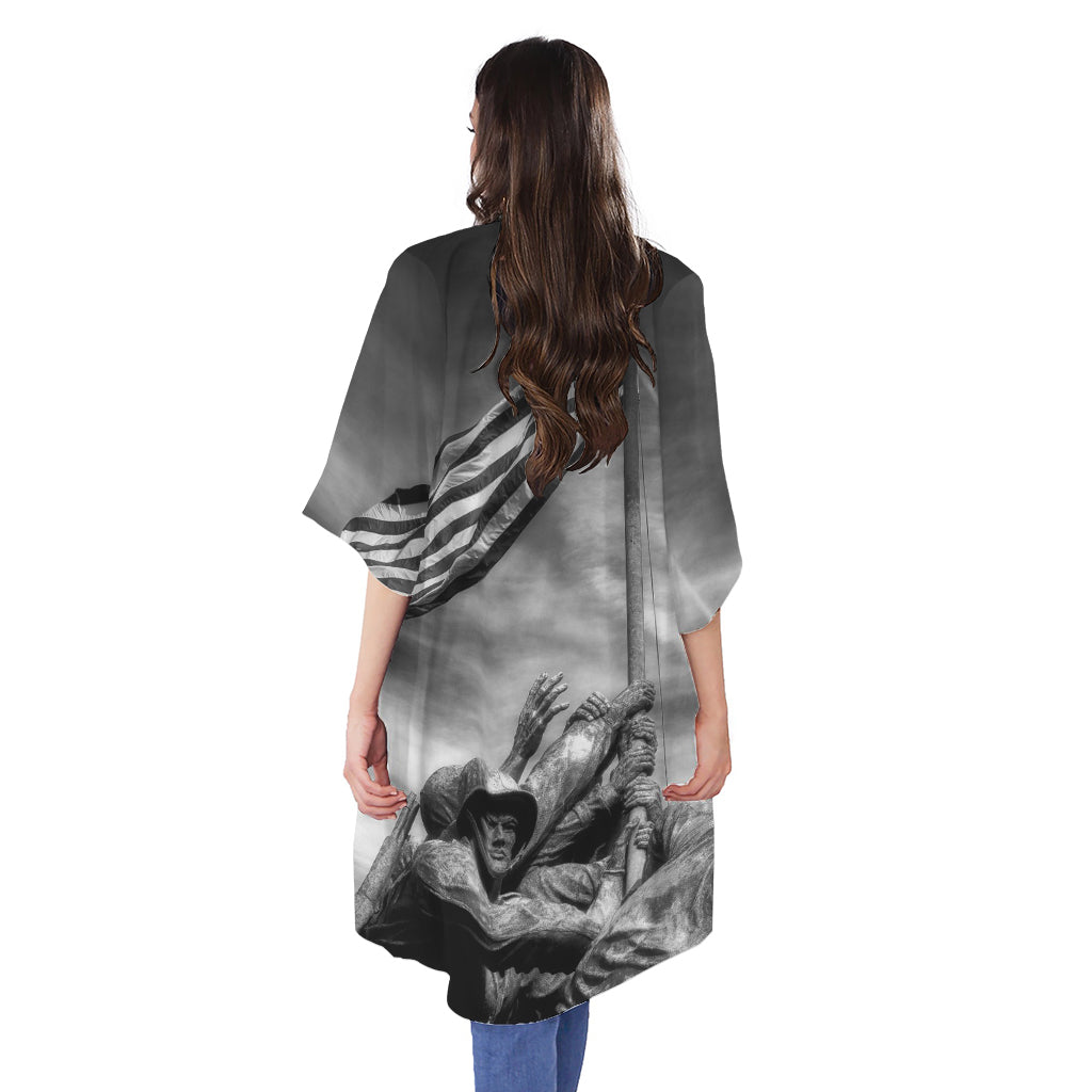 American War Memorial Print Open Front Beach Cover Up