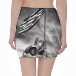 American War Memorial Print Pencil Mini Skirt