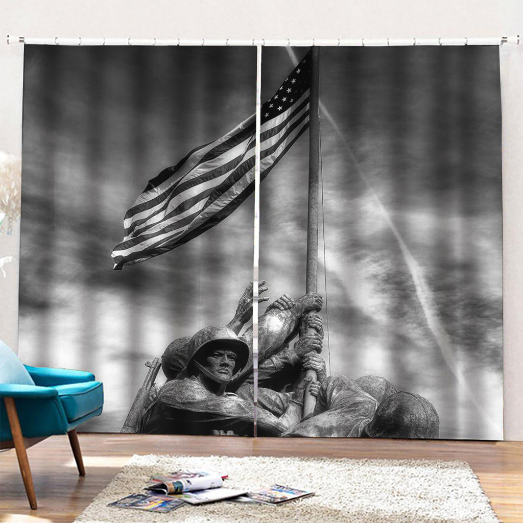 American War Memorial Print Pencil Pleat Curtains