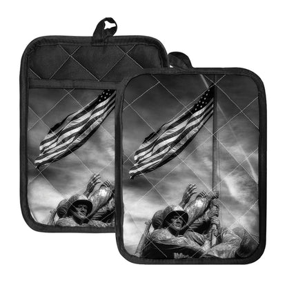 American War Memorial Print Pot Holders With Pocket